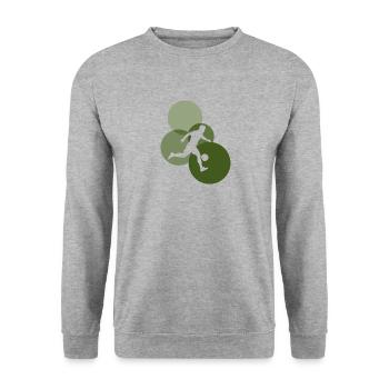 Beachball Fußballspieler Strand - Unisex Pullover - Weißgrau meliert - Vorne - Alina (178cm) & Michal (187cm)