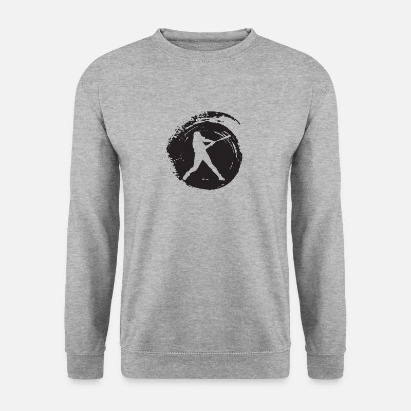 Baseball Baseball Softballspieler - Unisex Pullover - Weißgrau meliert