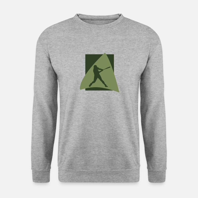 Baseball Softballschläger Baseball - Unisex Pullover - Weißgrau meliert