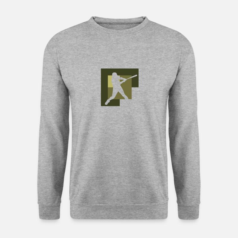 Softball Spieler Softball Baseball - Unisex Pullover - Weißgrau meliert
