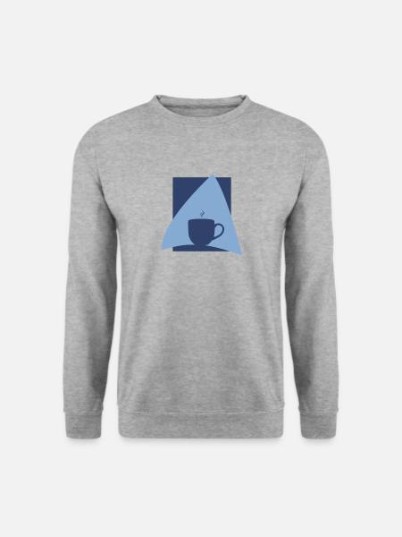 Kaffeebohne Cappuccino Kaffeetasse - Unisex Pullover - Weißgrau meliert
