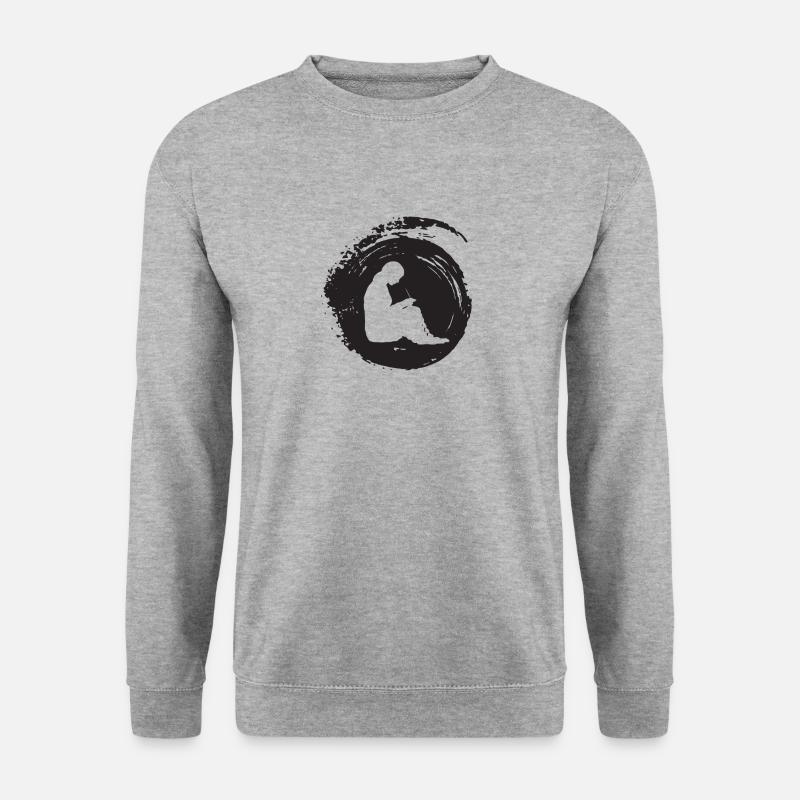 Nähen Faden Nähen - Unisex Pullover - Weißgrau meliert