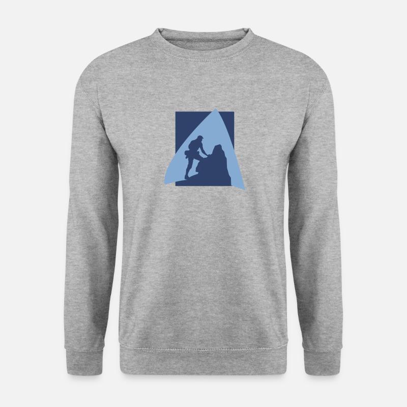 Kletterer Alpen Felsklettern - Unisex Pullover - Weißgrau meliert