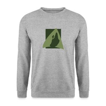 Kletterer Berg Felsklettern - Unisex Pullover - Weißgrau meliert - Vorne - Alina (178cm) & Michal (187cm)