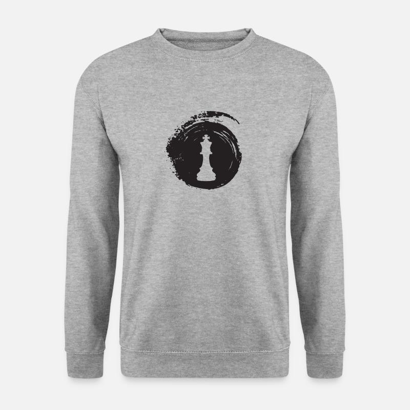Schachbrett Bischof Schachbrett - Unisex Pullover - Weißgrau meliert