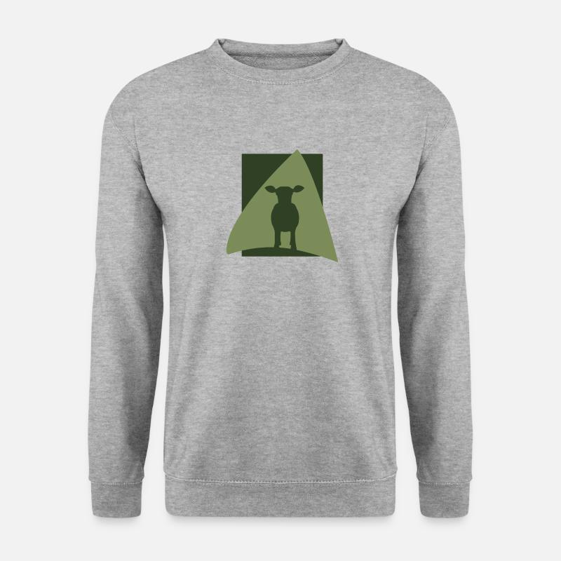 Rind Bauer Milch - Unisex Pullover - Weißgrau meliert