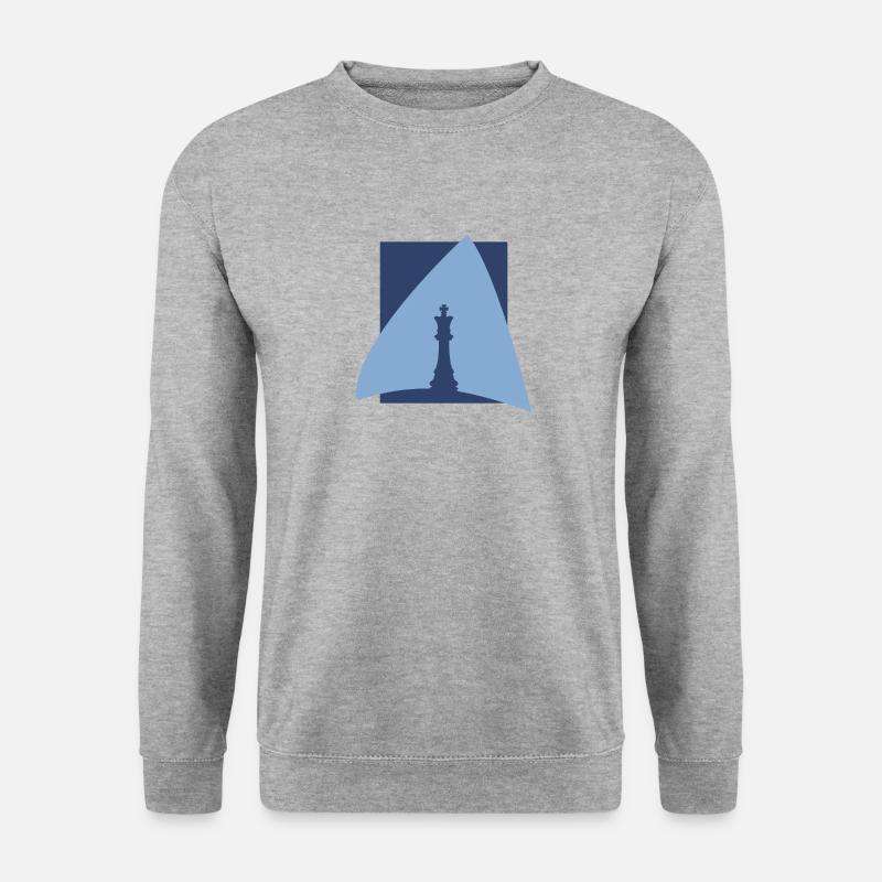 Schachbrett Bischof Bischof - Unisex Pullover - Weißgrau meliert