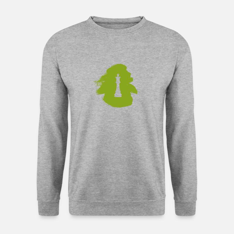 Schachbrett Schachmatt Schachmatt - Unisex Pullover - Weißgrau meliert