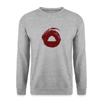 Zelt Pfadfinder Zelt - Unisex Pullover - Weißgrau meliert - Vorne - Alina (178cm) & Michal (187cm)