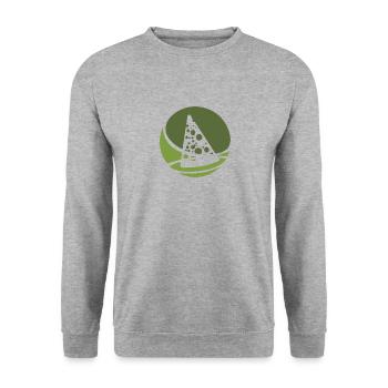 Emmentaler Käse Parmesan - Unisex Pullover - Weißgrau meliert - Vorne - Alina (178cm) & Michal (187cm)