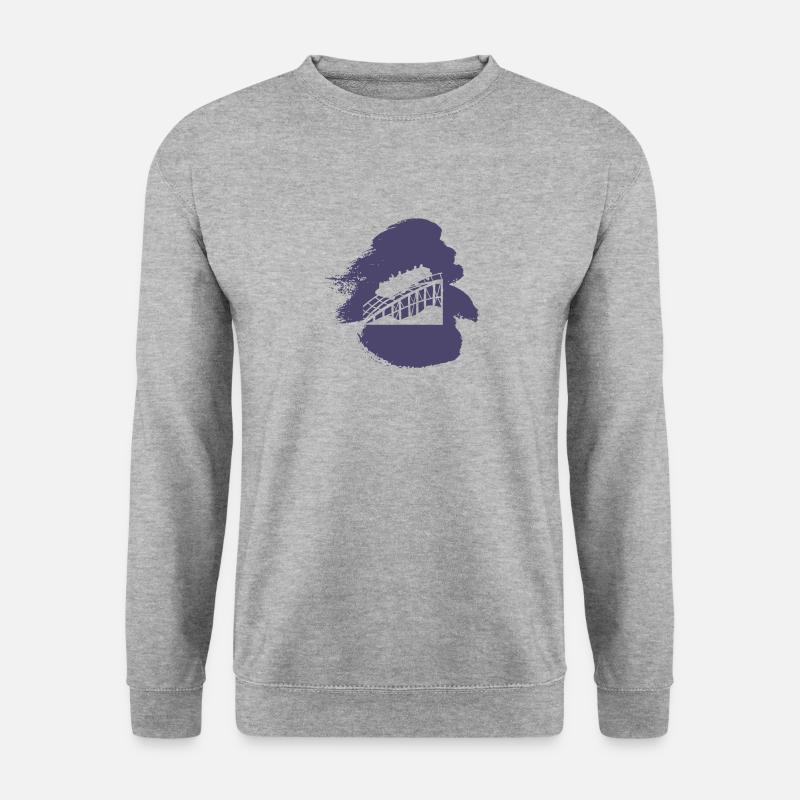 Rummel Kirmes Achterbahn - Unisex Pullover - Weißgrau meliert