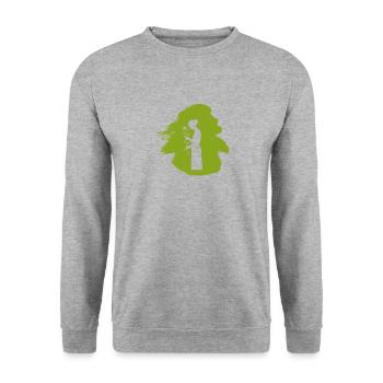 Florist Garten - Unisex Pullover - Weißgrau meliert - Vorne - Alina (178cm) & Michal (187cm)