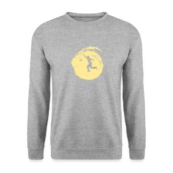 Turnier Regeln Säcke - Unisex Pullover - Weißgrau meliert - Vorne - Alina (178cm) & Michal (187cm)