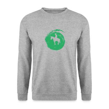 Western Saddle Ranch - Unisex Sweatshirt - salt & pepper - Front - Alina (178cm) & Michal (187cm)