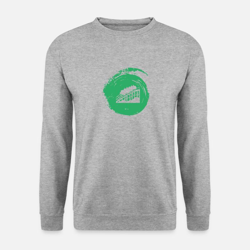 Achterbahn Maßkrug Lukas - Unisex Pullover - Weißgrau meliert