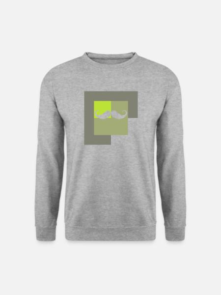 Schnurrbart Gesichtsbehaarung Baertig - Unisex Pullover - Weißgrau meliert