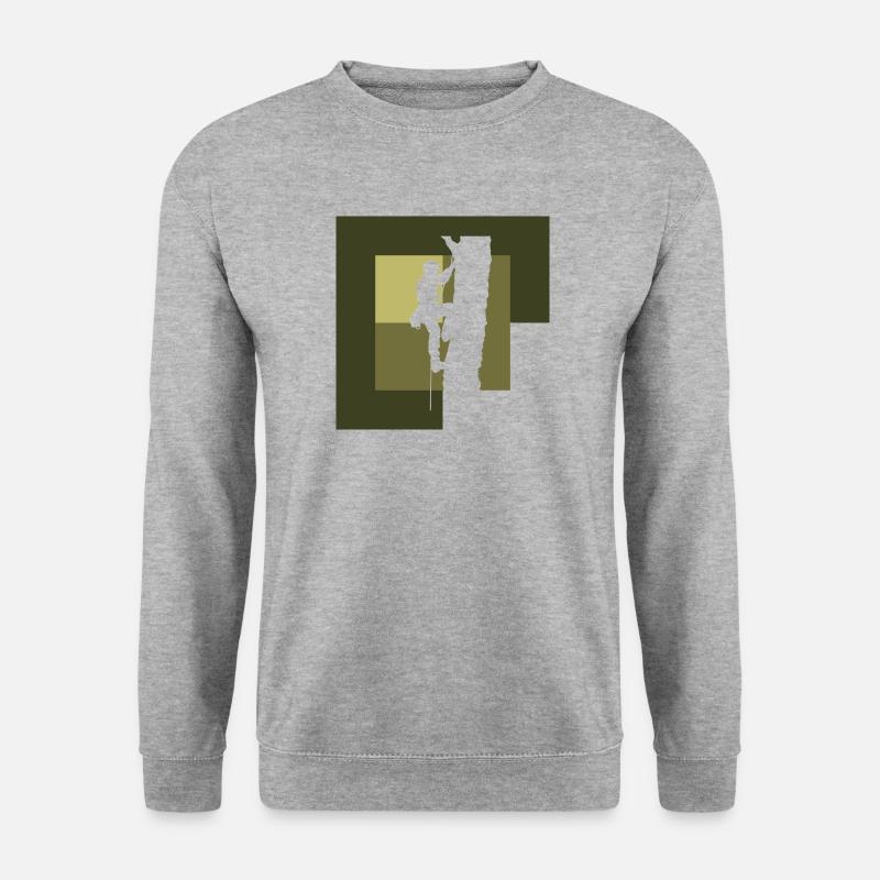 Baumklettern Kletterer Kletteraffe - Unisex Pullover - Weißgrau meliert