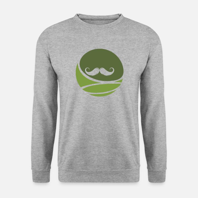 Schnurrbart Sir Baertig - Unisex Pullover - Weißgrau meliert