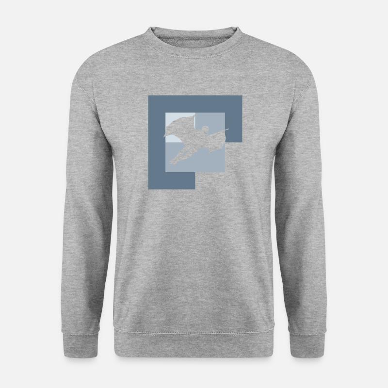 Wingsuit Base Jumping Anzug - Unisex Pullover - Weißgrau meliert
