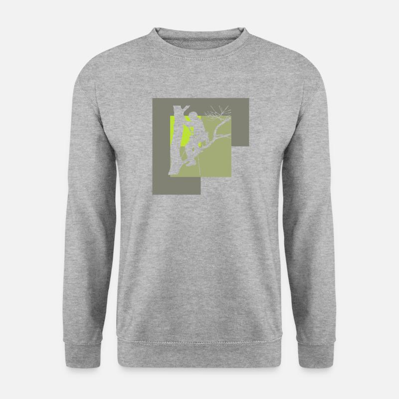 Kletteraffe Baumklettern - Unisex Pullover - Weißgrau meliert