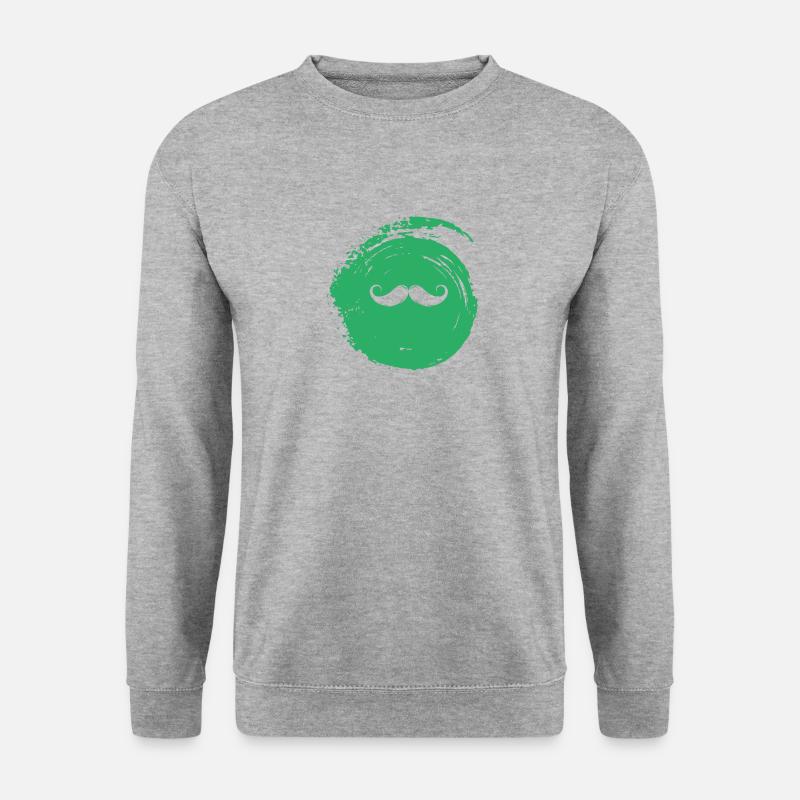 Schnurrbart - Unisex Pullover - Weißgrau meliert