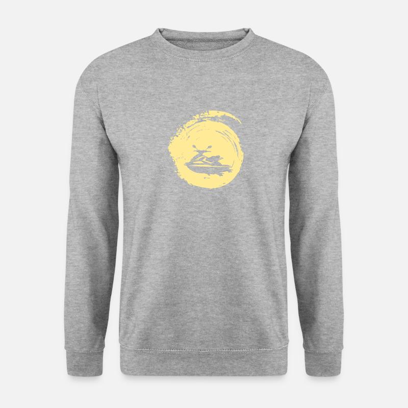 Jetski Boot Jet Ski - Unisex Pullover - Weißgrau meliert