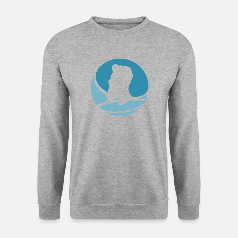 Schnurrbart Bart Sir - Unisex Pullover - Weißgrau meliert