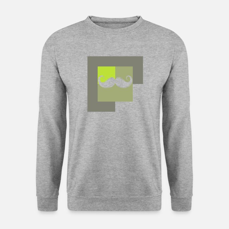 Bart Hipster Gesichtsbehaarung - Unisex Pullover - Weißgrau meliert