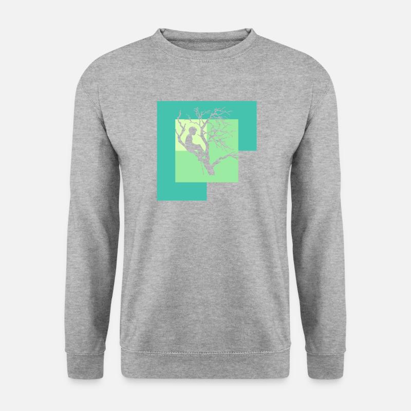 Kletteraffe Baumklettern - Unisex Pullover - Weißgrau meliert