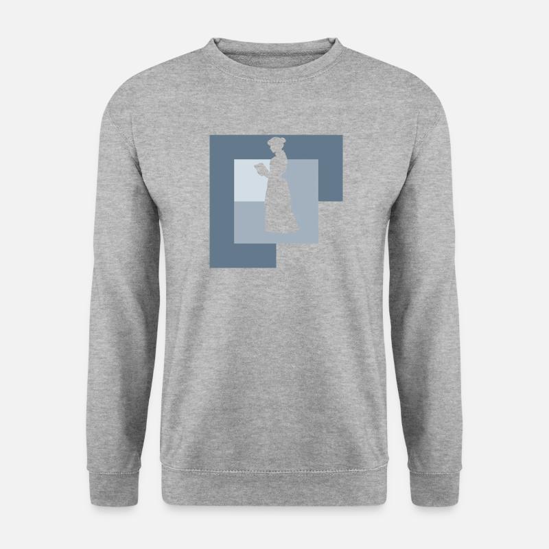 Leseratte Buch - Unisex Pullover - Weißgrau meliert
