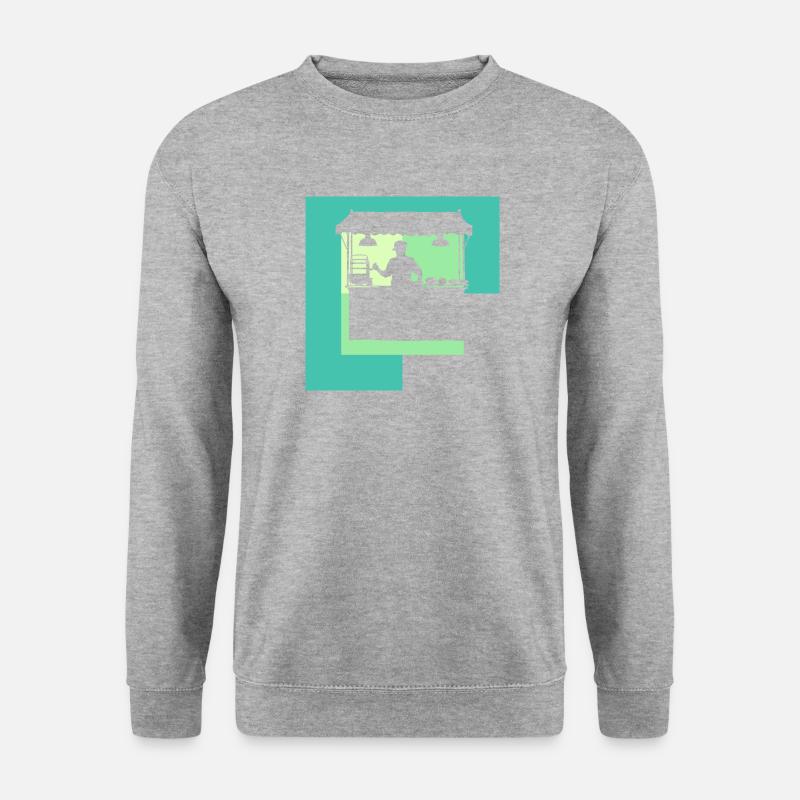 Imbiss Burger - Unisex Pullover - Weißgrau meliert