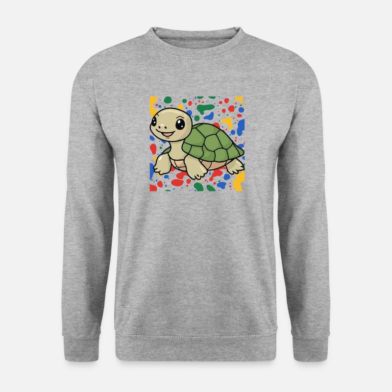 Turtle Schildkröten - Unisex Pullover - Weißgrau meliert
