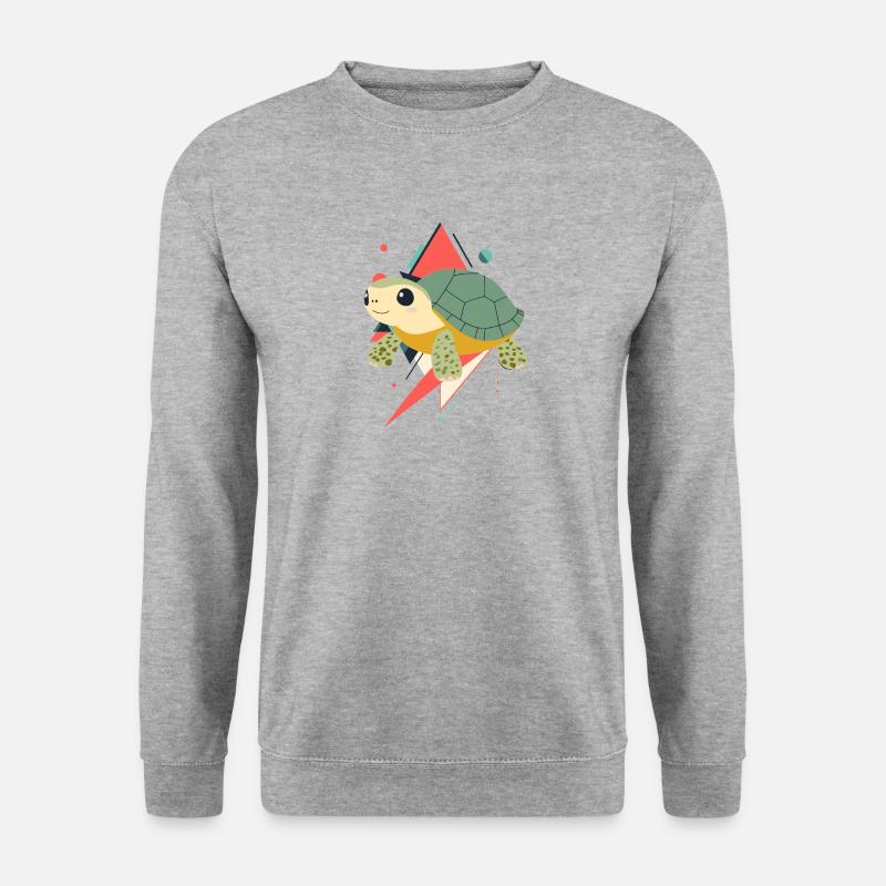Turtle Schildkröte - Unisex Pullover - Weißgrau meliert