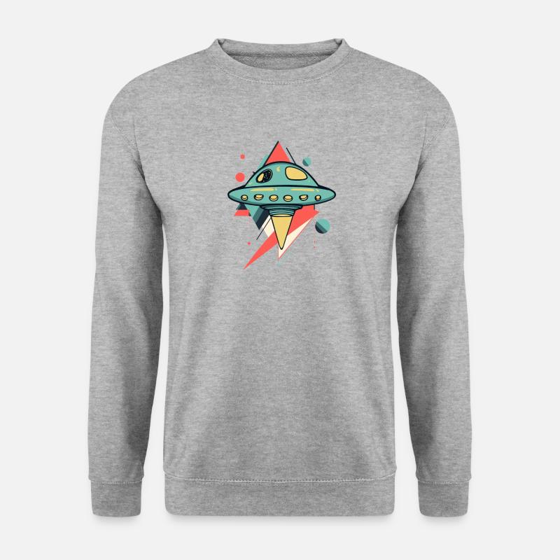UFO Alien - Unisex Pullover - Weißgrau meliert