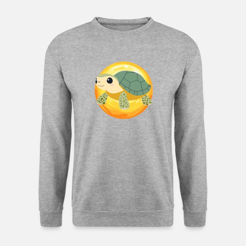 Turtle Schildkröte Tortuga - Unisex Pullover - Weißgrau meliert