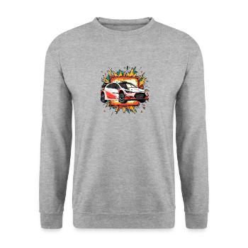 Rallye Tuning Renner - Unisex Pullover - Weißgrau meliert - Vorne - Alina (178cm) & Michal (187cm)