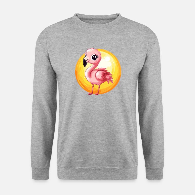 Flamingo Flamenco - Unisex Pullover - Weißgrau meliert