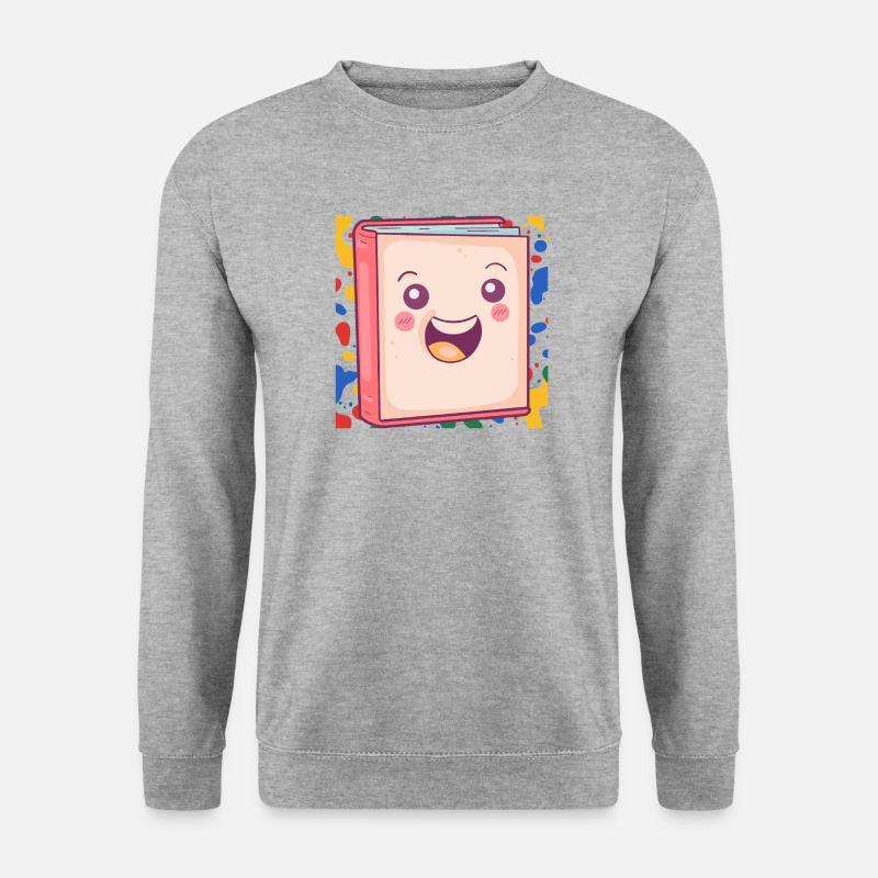 Lesen Buch - Unisex Pullover - Weißgrau meliert