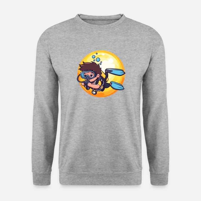 Tauchen Taucher Schnorchel - Unisex Pullover - Weißgrau meliert