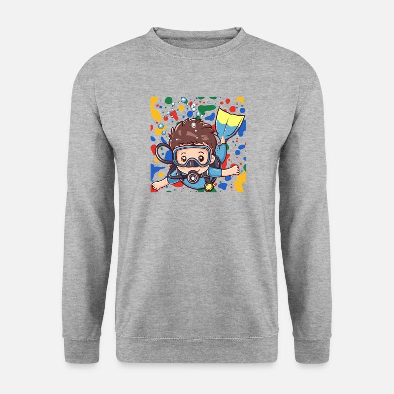 Tauchen Schnorchel - Unisex Pullover - Weißgrau meliert