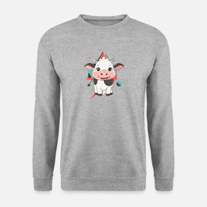 Kuh Kühe - Unisex Pullover - Weißgrau meliert