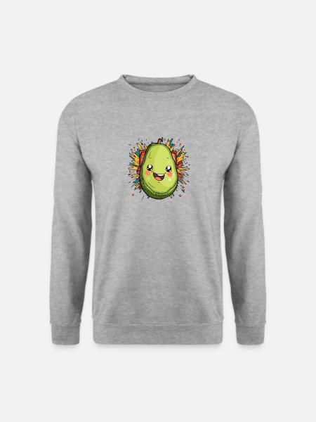 Avocado Veganerin - Unisex Pullover - Weißgrau meliert