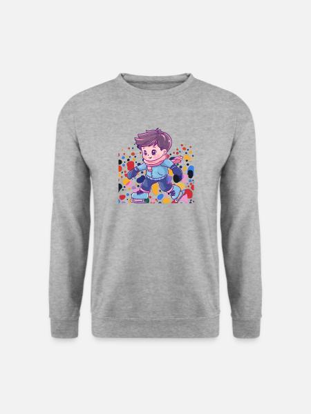 Eislaufen Schlittschuhe - Unisex Pullover - Weißgrau meliert
