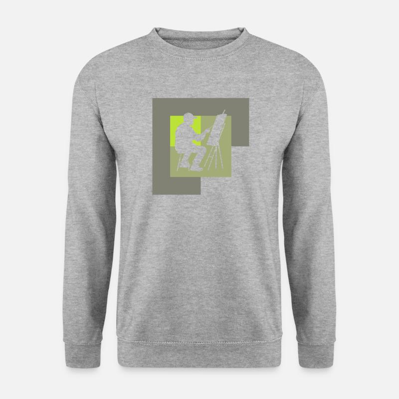 Pinsel Maler - Unisex Pullover - Weißgrau meliert