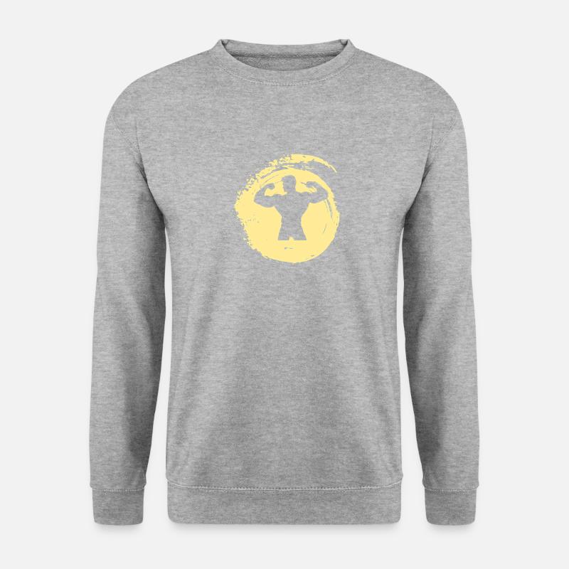 Bodybuilding Gewicht Bodybuilder - Unisex Pullover - Weißgrau meliert