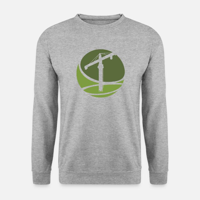 Baustelle Kran Kranfahren - Unisex Pullover - Weißgrau meliert