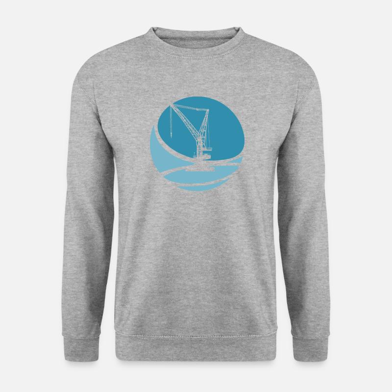 Kran Kranfahrer - Unisex Pullover - Weißgrau meliert