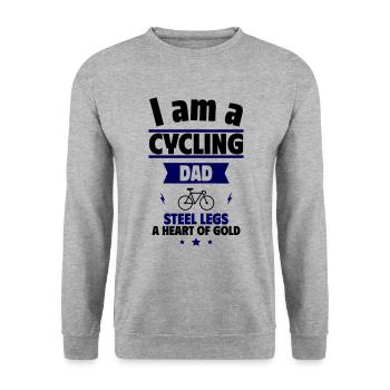 Father's Day Gift Cyclist Dad with Heart - Unisex Sweatshirt - salt & pepper - Front - Alina (178cm) & Michal (187cm)