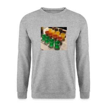 Alkohol Schnaps - Unisex Pullover - Weißgrau meliert - Vorne - Alina (178cm) & Michal (187cm)