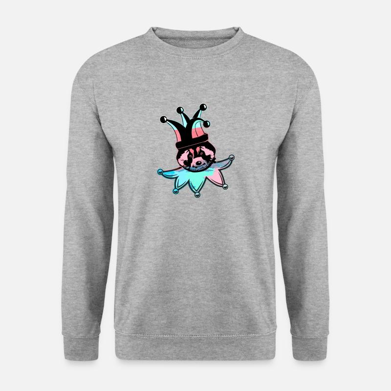 waschbär,bär,graffiti,malerei,blau,harlekin - Unisex Pullover - Weißgrau meliert